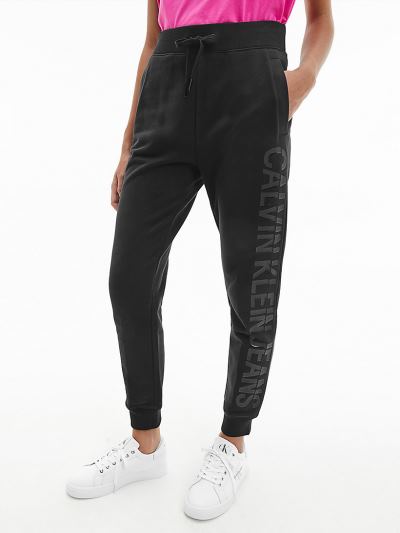 Calvin Klein Ruhák HU380266 | Calvin Klein Organic Cotton Logo Női Jogger Fekete